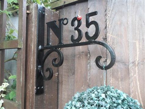 Hanging House Number Sign With Bracket 